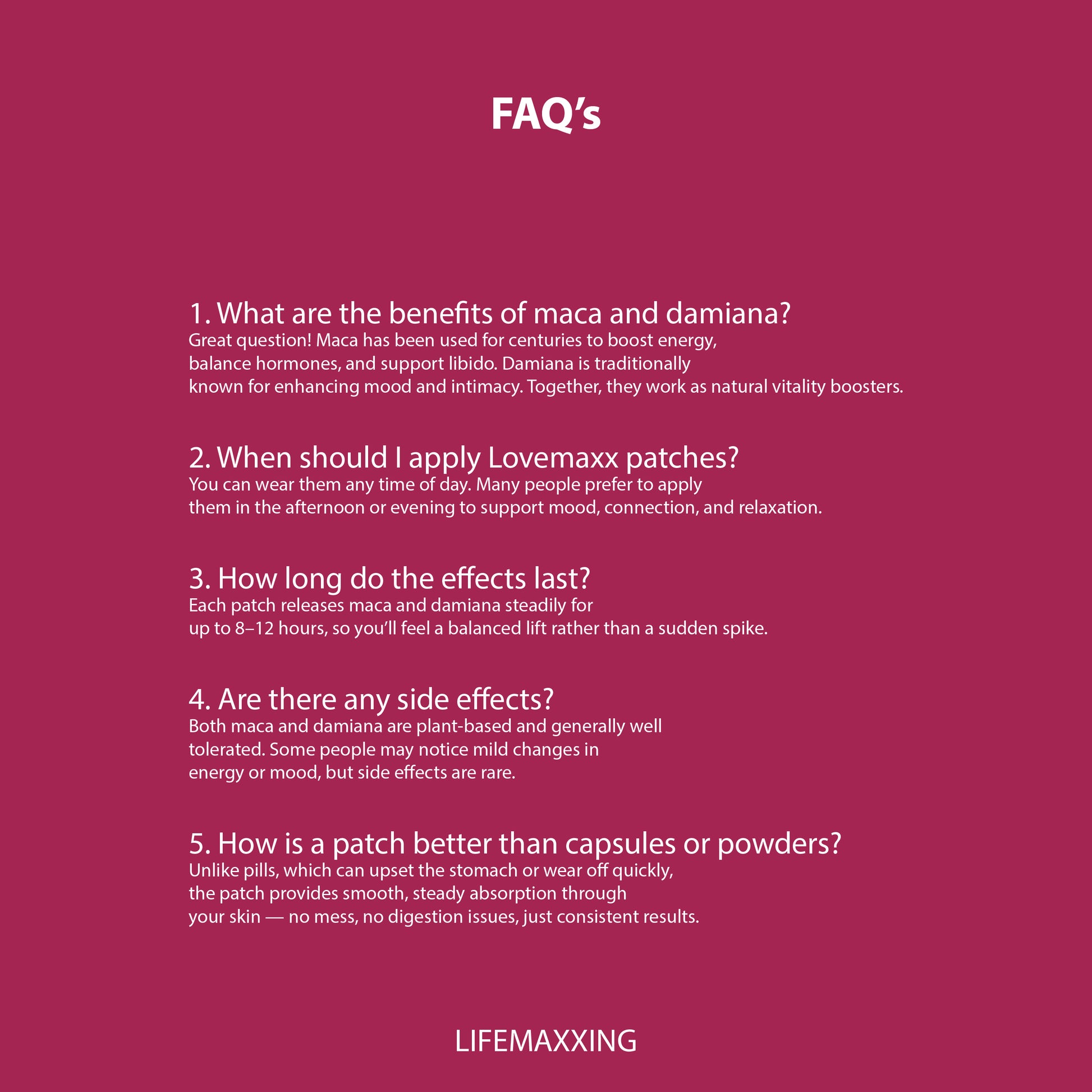 LOVEMAXX | MACA ROOT & DAMIANA PATCHES